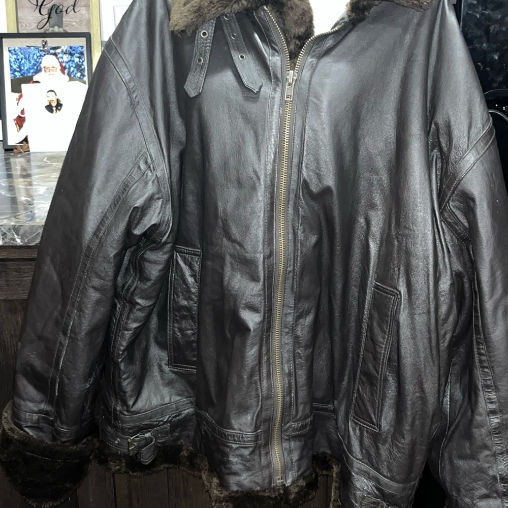 Women’s Vintage SheBang Genuine Brown Leather Jacket with Fauz Fur Lining